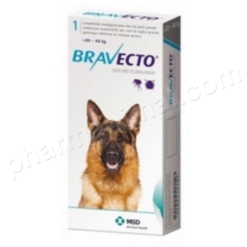 BRAVECTO CHIEN (20-40 KG)    1  cpr   (ordonnance obligatoire)